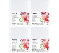 OFFICER PRODUCTS 21141155-90 Fundas para folletos, 100 unidades, DIN A4, granuladas, abiertas, fundas de plástico perforadas para documentos, archivos, carpetas de papeles/PP/transparente, 21141155-90