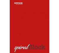 OFFICER PRODUCTS Bloc de notas en espiral A4 rayado, 5 unidades, 5 unidades, páginas perforadas, 80 hojas, cuaderno de espiral, cuaderno con espiral, cuaderno escolar