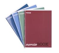 OFFICER PRODUCTS Cuaderno escolar/formato A5 80/80 hojas cuadriculadas/mixtas, paquete de 4 unidades/paquete, diseños surtidos/para jóvenes, niños, con margen, tarjetas blancas/azul a cuadros