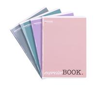 OFFICER PRODUCTS Cuaderno escolar/formato A5 80/80 hojas rayadas/mixtas, paquete de 4 unidades/paquete, diseños surtidos/para jóvenes, niños, con margen, tarjetas blancas