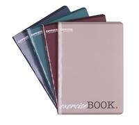 OFFICER PRODUCTS Cuaderno escolar/formato A5 96/96 hojas cuadriculadas/mixtas, paquete de 4 unidades/paquete, diseños surtidos/para jóvenes, niños, con margen, tarjetas blancas/azul a cuadros