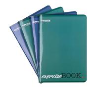 OFFICER PRODUCTS Cuaderno escolar/formato A5 96/96 hojas rayadas/mixtas, paquete de 4 unidades, diseños surtidos/para jóvenes, niños, con margen, tarjetas blancas