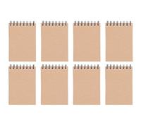 OFFICER PRODUCTS Journal - Cuaderno A6 Rayado Espiral/Bloc de notas en espiral (tamaño pequeño, A6, 80 hojas por bloc, de espiral, Pack de 8 Libretas Bonitas Tapa de Kraft Blanda Bloc de notas