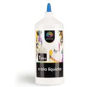 OfficeTree 1000ml Cola Transparente Manualidades - Cola Blanca Escolar Transparente sin Disolventes Adecuado para Niños - Pegamento Manualidades Niños