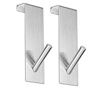 OfficeTree 2 x Perchero Puerta - Colgador Puerta Dormitorio para colgar sobre la puerta con parte trasera de espuma como protección de superficie - perchas puertas, incluye 2 marcadores