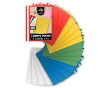 OfficeTree 20x Carpeta Dossier A4 - 5 Colores - Fastener Plastico PP para Colegio, Universidad y Oficina - Carpetas Dosier Escolares - Carpetas Plastico A4 - Archivadores Carpeta Fastener