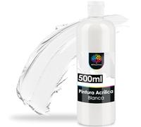 OfficeTree color acrílico blanco 500 ml - color acrílico con base acuosa blanco - pintura acrílica White para amateurs