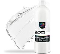 OfficeTree Pintura Acrílica Blanca 1000ml Base Agua - Pintura Acrilica Blanca para Lienzos - Pintura Blanca Acrilica Opaca - Pintura Blanca para Artistas - Acrilicos para Pintar Ideal para Mezclar