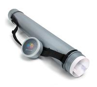 OfficeTree Tubo Portaplanos Plástico Plata - para Transporte y Almacenamiento - Tubo para Guardar Planos - Longitud y Correa de Transporte Extensible - Tubo para Poster