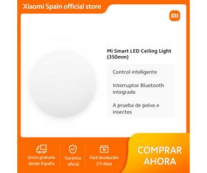 Official｜Mi Smart LED Ceiling Light (350mm)｜Control inteligente｜Interruptor Bluetooth integrado｜ A prueba de polvo e insectos