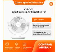 Official |Xiaomi Smart Desktop Air Circulation Fan Ligero y portátil Carga portátil gracias a su Haz circular el aire por toda la habitación en tan solo 3 minutos puerto tipo C Distribución de aire