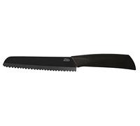 Officine Standard Cuchillo Pan, hoja de cerámica negra, 15 cm, utensilios de cocina
