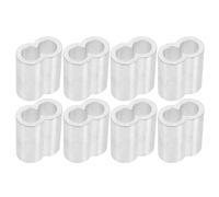 OFFIGAM 8 Piezas Manguito Oval de Aluminio para Cable de Acero Ajuste Seguro y Crimpado Rápido, Abrazadera Ligera Adecuado para Instalaciones Industriales