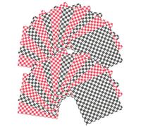 OFFIGAM Papel de Aceite para Hornear Diseño a Cuadros, 100 Piezas, Papel Encerado Antiadherente para Fiestas y Picnics, Adecuado para Envolver Pan y Papas Fritas Color Color Aleatorio