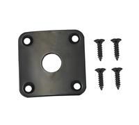 OFFIGAM Placa de Conector de Guitarra Eléctrica para Conexión Fuerte entre Mástil y Cuerpo Tornillos de Metal Negra Curva Resistente y Reforzada
