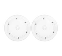 OFFIGAM Plato Giratorio de Plástico Transparente 2piezas 360 Grados Soporte Giratorio Redondo Resistente para Almacenamiento y Organización en Cocina