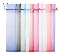 OFFIGAM Set de 50 Bolsas Pequeñas de Gasa Cordón para Regalos, Tela Fina y Transpirable, Diseñadas para Joyería y Uso en Fiestas o Eventos, Medidas 10.51X2.40X0.03 Pulgadas