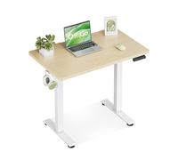 OffiGo 80 cm Pequeño Escritorio Elevable, Beige Mesa Escritorio Elevable | Con 3 Memorias de Altura, Mesa Elevable para Estaciones de Trabajo en Casa, Mesa Ordenador Compacta para Espacios Pequeños