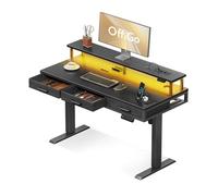 OffiGo Mesa Elevable Escritorio con 3 Cajones, 120cm Mesa Gaming, Negro