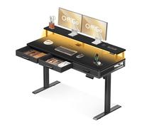 OffiGo Mesa Elevable Escritorio con 3 Cajones, 140cm Mesa Gaming, Negro