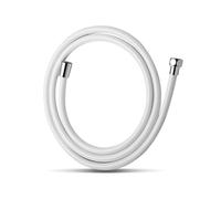 OFFO Manguera Ducha 1.6 m, Flexo Ducha Flexible con Antitorsión, Blanco | PVC Reforzado, Recambio Cable Ducha Universal Alta Presión, para Alcachofa Grifería de Baño, Conexión Estándar G1/2"