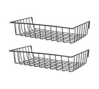 OFFSCH 2 Piezas Organizador de Pared en Hierro Negro, Cesta de Tablero de Panel de Rejilla Diseño sin Acumulación de Agua, Estante para Almacenamiento en Baño y Hogar