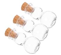 OFFSCH Botellas de Vidrio y Botellas Deseos Forma de Calabaza Juego de 3 y Tapón de Madera para Decoración DIY en Art Decoration