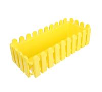 OFFSCH Maceta De Plástico Rectangular Tipo Valla para Plantas Verdes y Suculentas, Jardineras para Exterior, 42,2x17,2x13,5 Cm, Color Amarillo, Resistente y Decorativa para Jardín y Balcón