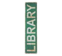 OFFSCH Placa metálica vintage para de librería, de entrada de en hojalata, uso en aula y oficina, fácil instalación y resistente al agua