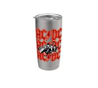 Oficial AC/DC Angus and Brian Red Lightning Logo Rock Band Vaso térmico de acero inoxidable de doble pared