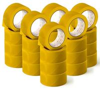 OFITURIA Cinta Adhesiva, color Amarillo, Cinta para Embalaje y Organizar tus Cajas y Envíos, Ideal para Manualidades y Decoración, Precinto de Colores Vibrantes 66 mt x 48 mm (24 und. - Amarillo)