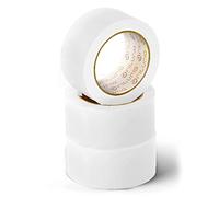 OFITURIA Cinta Adhesiva, color Blanco, Cinta para Embalaje y Organizar tus Cajas y Envíos, Ideal para Manualidades y Decoración, Precinto de Colores Vibrantes 66 mt x 48 mm (3 und. - Blanco)