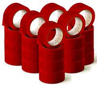 OFITURIA Cinta Adhesiva, color Rojo, Cinta para Embalaje y Organizar tus Cajas y Envíos, Ideal para Manualidades y Decoración, Precinto de Colores Vibrantes 66 mt x 48 mm (24 und. - Rojo)