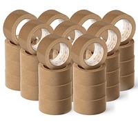 OFITURIA Cinta Adhesiva Ecológica de Papel Kraft color Marrón. Cinta de Carrocero para Embalaje, Enmarcar Cuadros o Sellar. Empaquetado Seguro y Resistente (48 mm x 45 mts - Kraft, 36 Rollos)