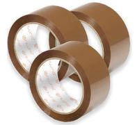 OFITURIA Cinta de Embalar, Cinta Adhesiva Marrón, Cinta para Embalaje de Cajas Mudanza y Envíos, Cinta Adhesiva para Embalar, Precinto Embalar Seguro y Resistente (50mmx120m, 3 cintas)