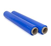 OFITURIA Film para Embalar 50 cm de Ancho y Estirable Hasta 300 Metros de Longitud - Rollo de Film Elástico Manual para Embalaje Industrial (Azul, 2)