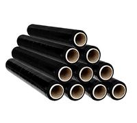 OFITURIA Film para Embalar 50 cm de Ancho y Estirable Hasta 300 Metros de Longitud - Rollo de Film Elástico Manual para Embalaje Industrial (Negro, 10)