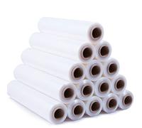 OFITURIA Film para Embalar 50 cm de Ancho y Estirable Hasta 300 Metros de Longitud - Rollo de Film Elástico Manual para Embalaje Industrial (Blanco, 10)