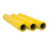 OFITURIA Film para Embalar 50 cm de Ancho y Estirable Hasta 300 Metros de Longitud - Rollo de Film Elástico Manual para Embalaje Industrial (Amarillo, 3)
