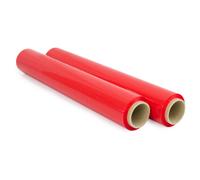 OFITURIA Film Rojo para Embalar de 50 cm x 200 Metros de Longitud - Rollo de Film Elástico Manual para Embalaje Industrial - 3 unidades