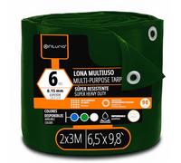 OFITURIA Lona Multiuso Impermeable 2 x 3 m Verde, Pack 1 ud, Ideal para Cubrir y Proteger Muebles y Objetos en Exterior, jardín, Camping y Obras (2x3m, 1 ud)