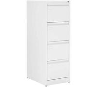 OFITURIA Pack 4 Archivador Metálico Tipo Bisley Organizativo De Oficina Blanco con 4 Cajones para Carpetas DIN A4 Y Folio, Documentos con Llave, 132 X 46 X 62