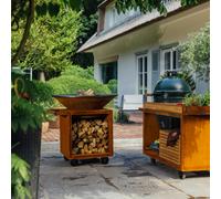 OFYR CLASSIC STORAGE 100 PRO - BRASERO BARBACOA CON PORTA LEÑA Y RUEDAS