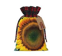 Ogniwo Bolsa de regalo con cordón, decoraciones de regalos para suministros de fiesta de Navidad, bolsas de regalo reutilizables de Xman, estampado de girasol You Are My Sunshine