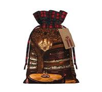 Ogniwo Bolsas de regalo de Navidad con imagen de bodega de vino tinto, bolsas de dulces para envolver regalos para Halloween, cumpleaños, boda, 8.3 x 11.8 pulgadas