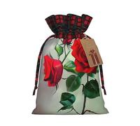 Ogniwo Bolsas de regalo de Navidad con imagen de rosa roja, bolsas de dulces para envolver regalos para Halloween, cumpleaños, boda, 8.3 x 11.8 pulgadas