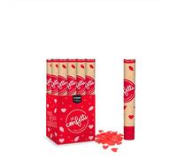 OH YEAH - 12 Unidades - Cañón Confeti Corazones y Pétalos Rojos - 40 cm - Fiestas y Celebraciones - Ideal para Bodas, Cumpleaños, Eventos y Despedidas - Gran Potencia de Alcance - FÁCIL DE USAR