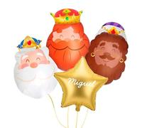 OH YEAH - 3 Globos Foil Reyes Magos - 1 Globo Foil Estrella Metalizada Oro PERSONALIZADO Nombre - Globo Navidad- Decoración Navidad - Reyes Magos - ELIGE TU NOMBRE