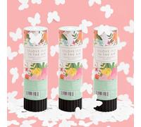 OH YEAH - 3 Unidades - Cañón Confeti Mariposas Blancas - 15 cm - Fiestas y Celebraciones - Ideal para Bodas, Cumpleaños, Eventos y Despedidas - Gran Potencia de Alcance - FÁCIL DE USAR