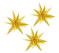 OH YEAH - 3 Unidades - Globo Foil Estrella 3D Dorado - 70 cm - Accesorios de Globos, Cortinas, y Guirnaldas - Para Fiestas, Eventos, Hogar, Celebraciones Fin de Año y Año Nuevo - DISEÑO ÚNICO